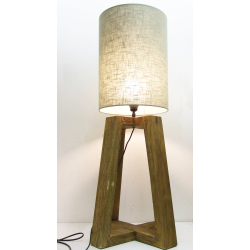 Lampa podłogowa / stołowa Trapez drewno egzotyczne 95cm